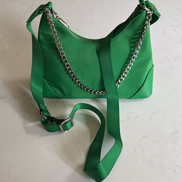Wild fable cross body clutch purse.  Satin Green. Adjustable strap. Like new. - Picture 2 of 7
